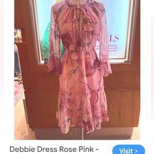 Debbie Katz pink dress, size L, NWT